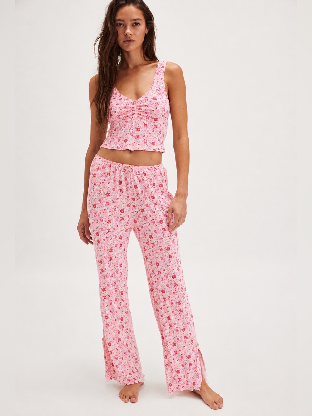 Free People Fresh in Love Lounge Set in Pink (LARGE)($98)